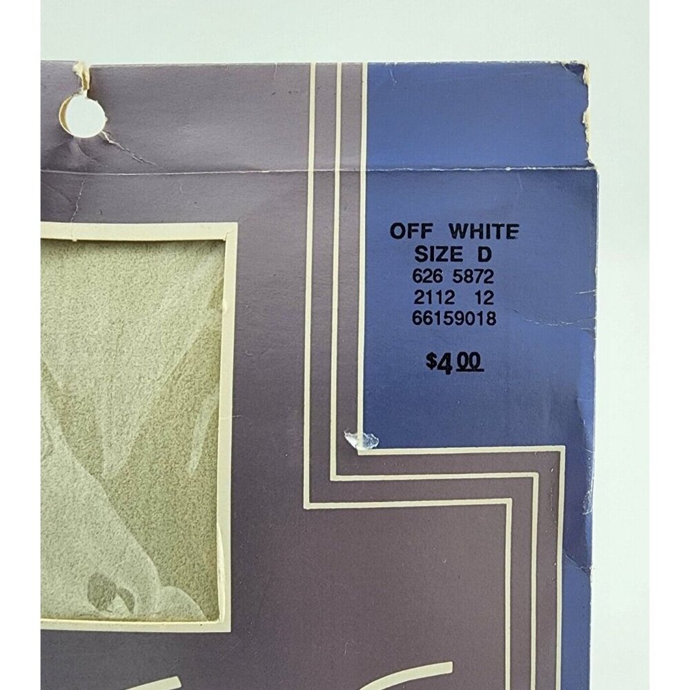 Gloria Vanderbilt Daysheer Flat Knit Reinforced Toe Pantyhose Off White Size D - Picture 3 of 4